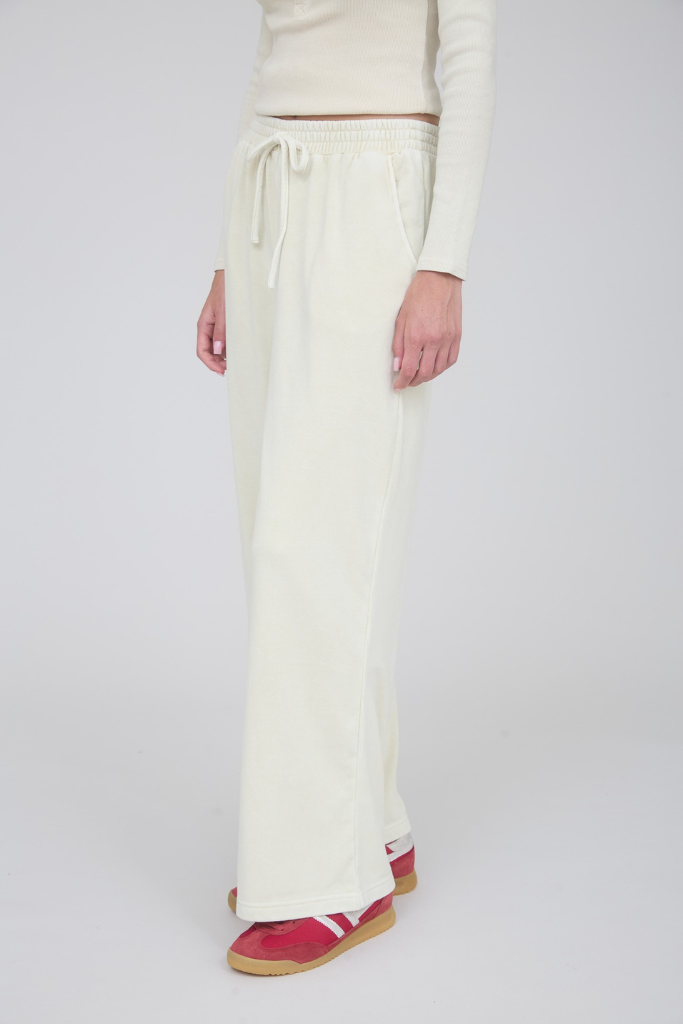 Good Spirit Wide Leg Joggers - Ivory