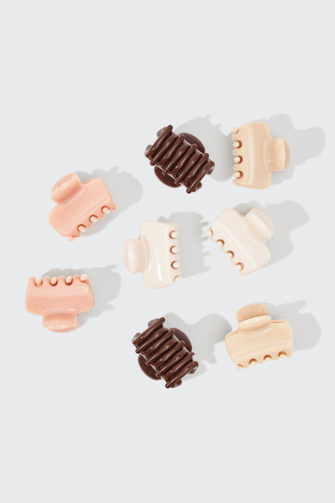 KITSCH Recycled Plastic Mini Cloud Clips 8pc Set - Rosewood