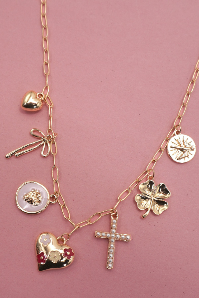 Prudence Charm Necklace- Gold