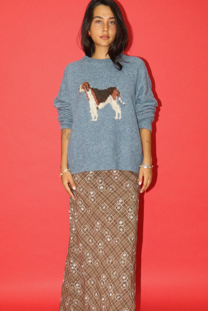 Dog Days Knit Sweater - Antique Blue