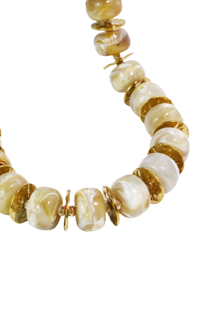 Golden Marble Necklace - Gold