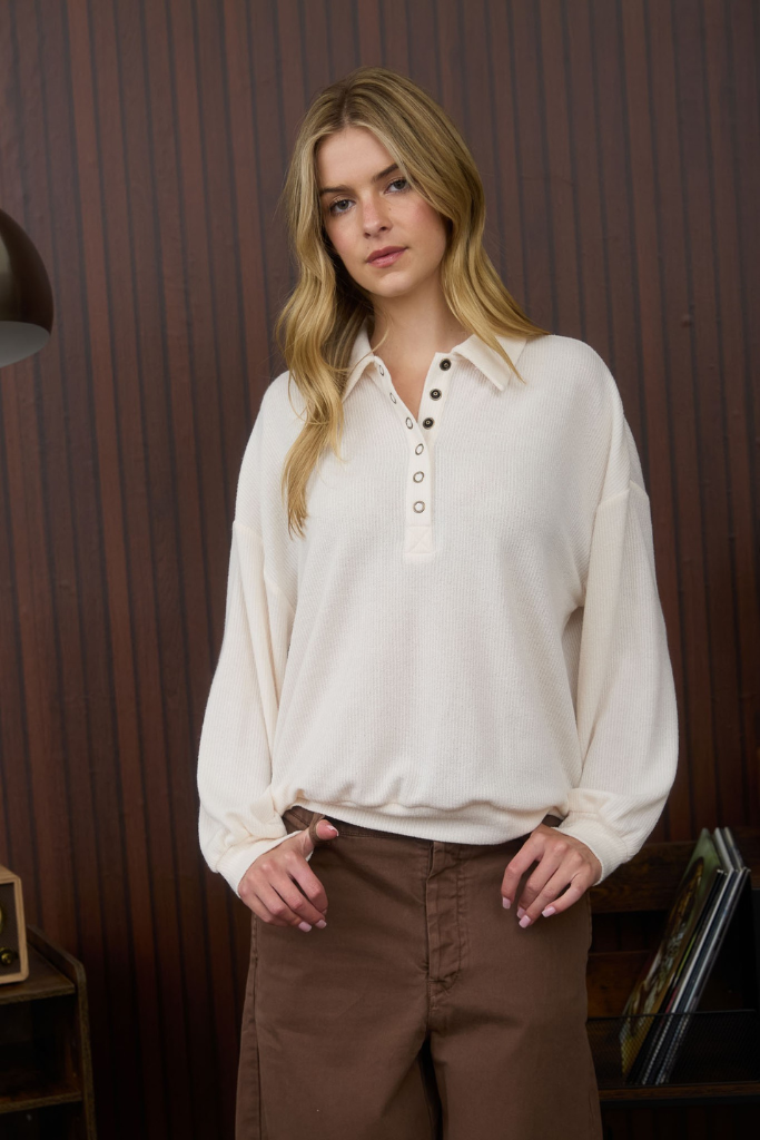 Catriona Henley Top  - Cream