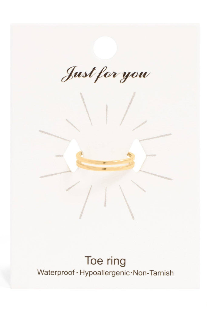 WJW - 18K Gold PVD Stainless Steel Adjustable Double Bar Toe Ring