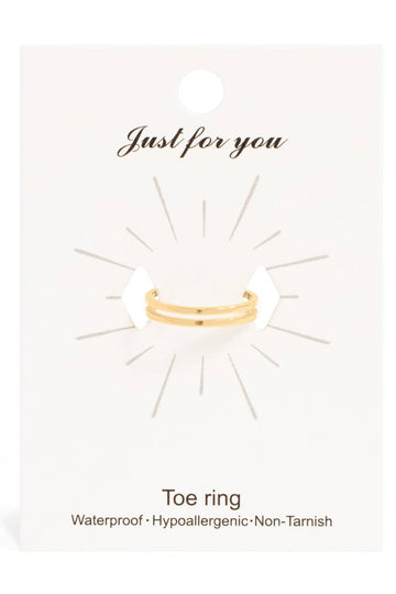 WJW - 18K Gold PVD Stainless Steel Adjustable Double Bar Toe Ring