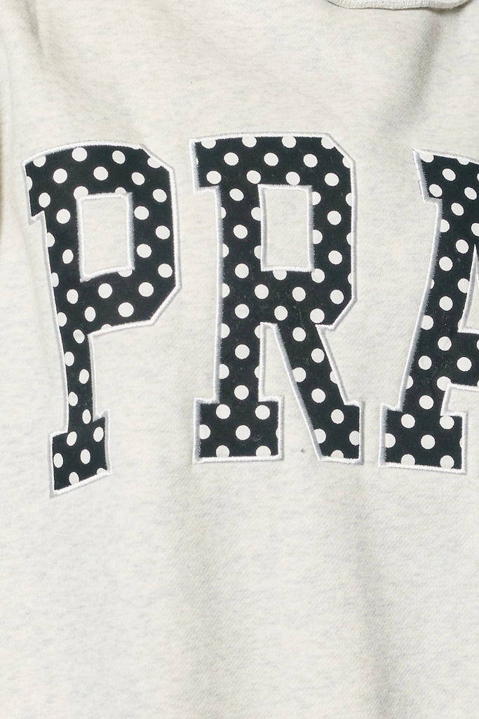 Pray Polka Mock Neck Sweatshirt - Ash Grey