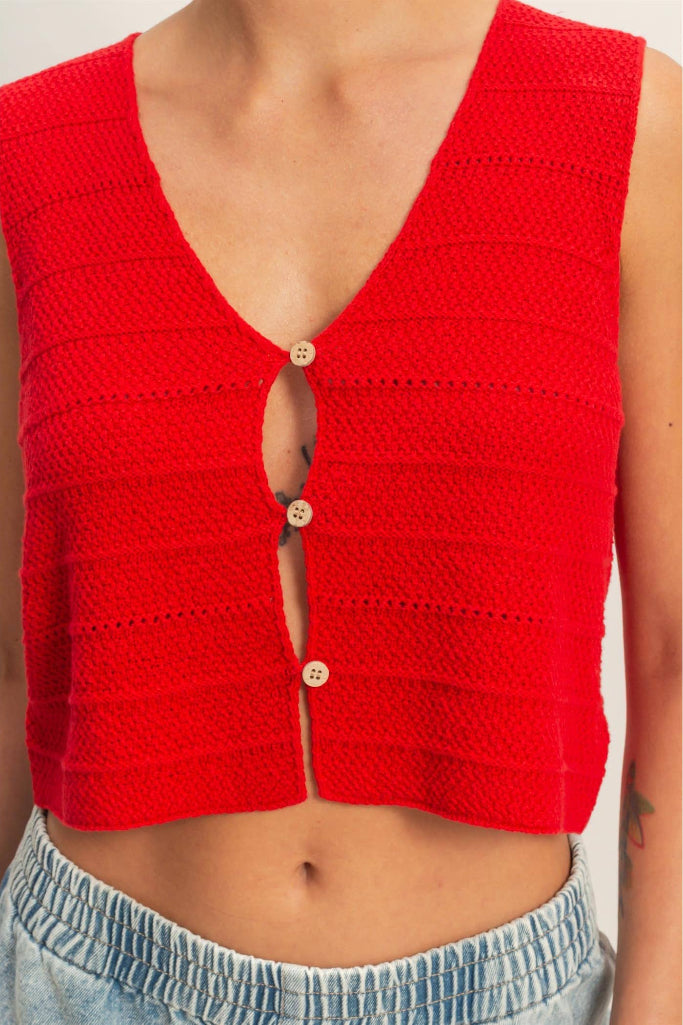 Most Likely Sweater Top- Red