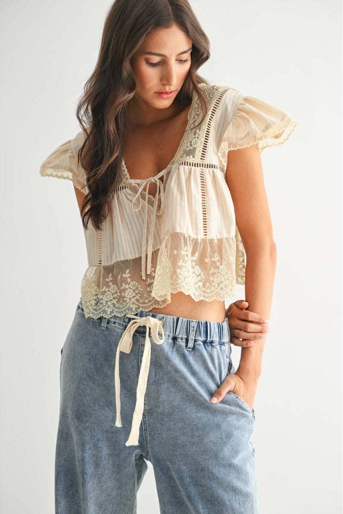 The Cure Lace Top- Cream