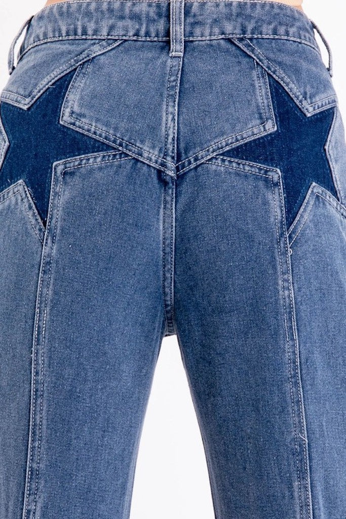 Be Free Straight Leg Jeans- Dark Denim