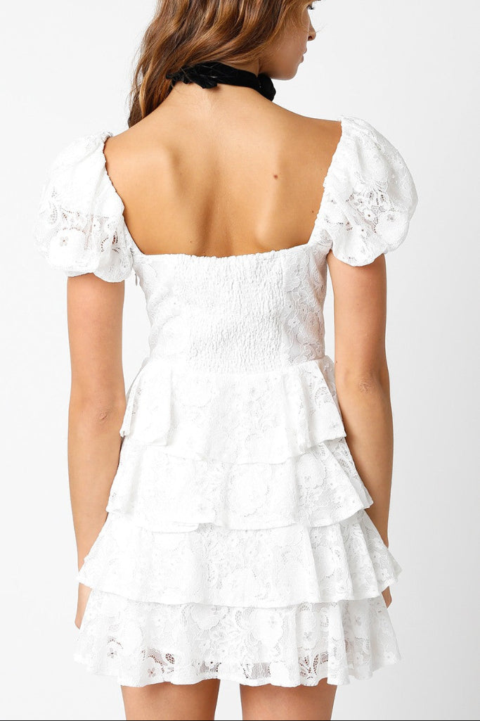 Lacey Mini Dress - White