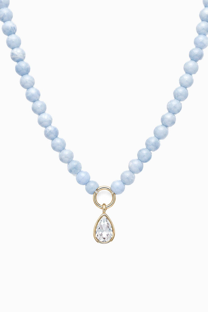 Crystal Charm Necklace - Blue