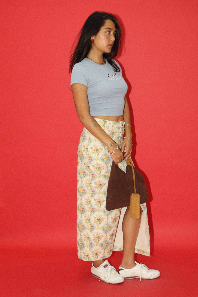 Fetching Pup Crop Top - Light Blue
