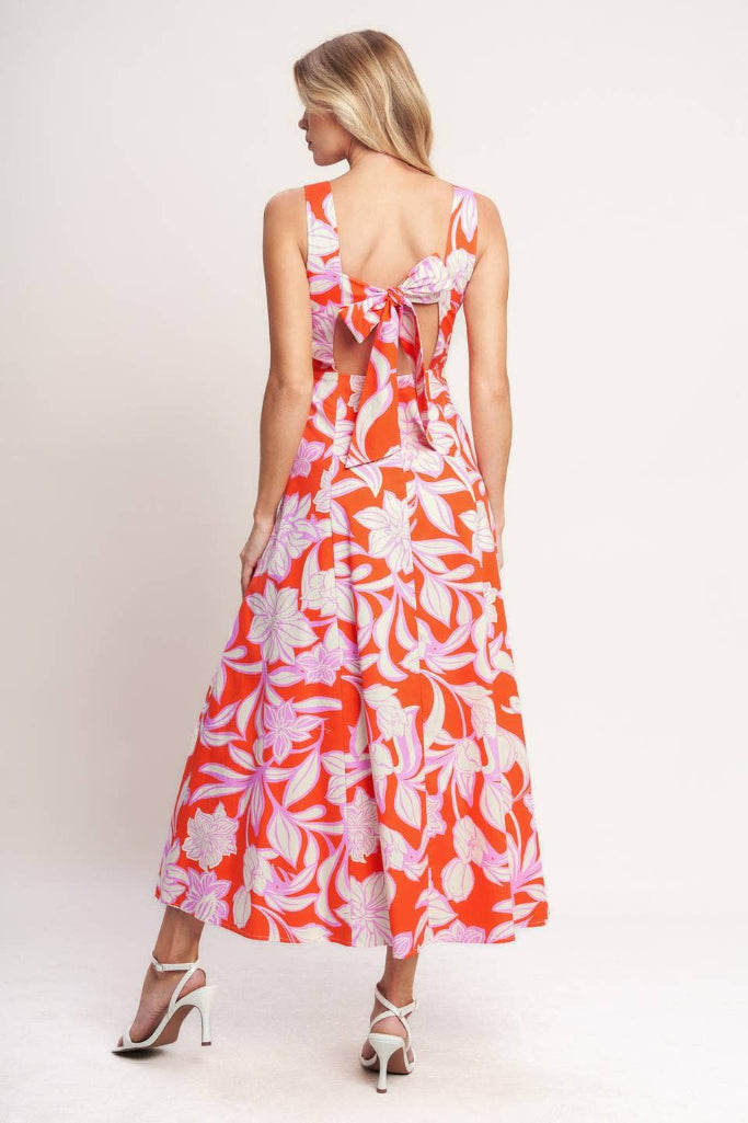 Grace Bloom Floral Maxi Dress - Orange Multi