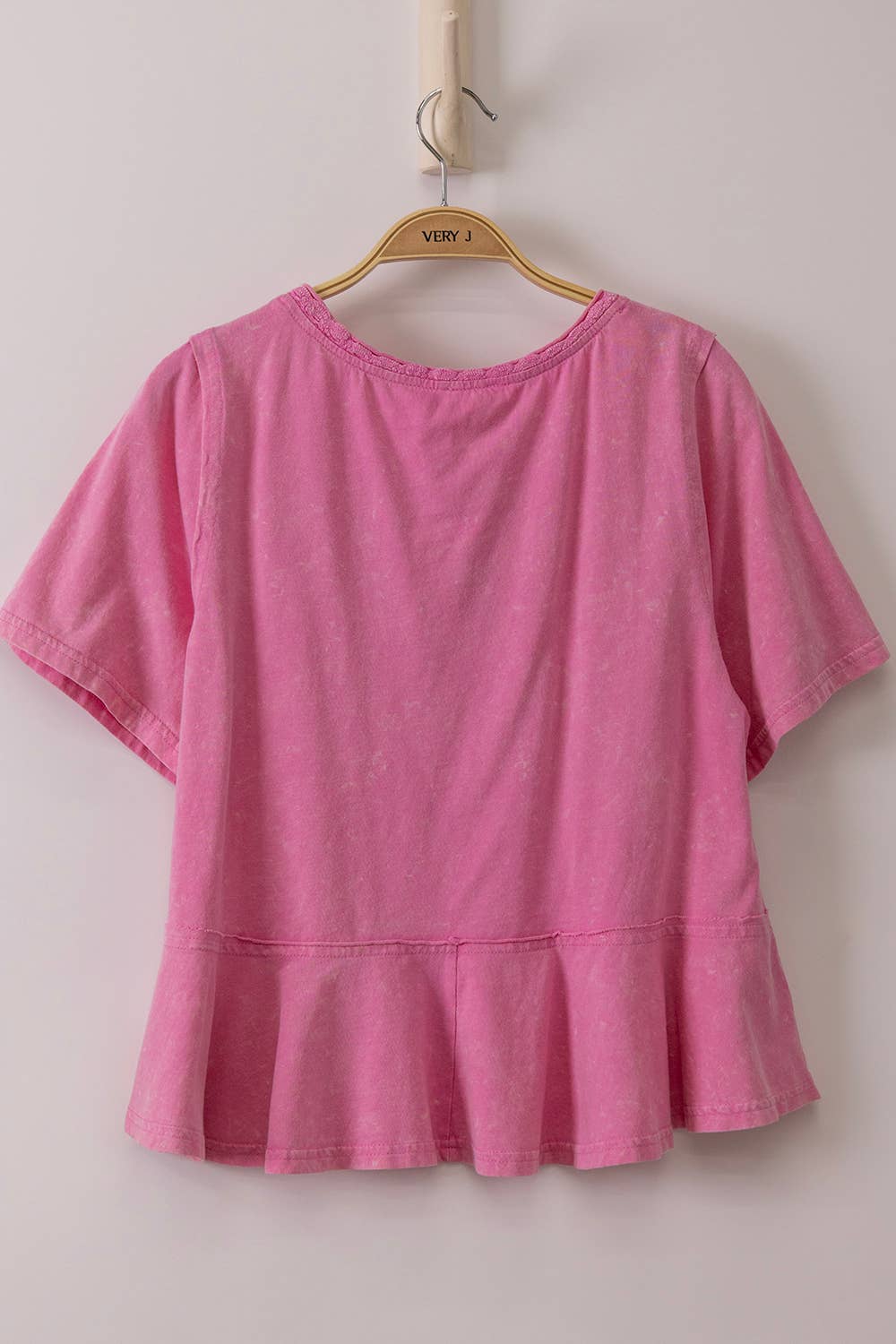 Enjoy It V-Neck Top - Washed Pink