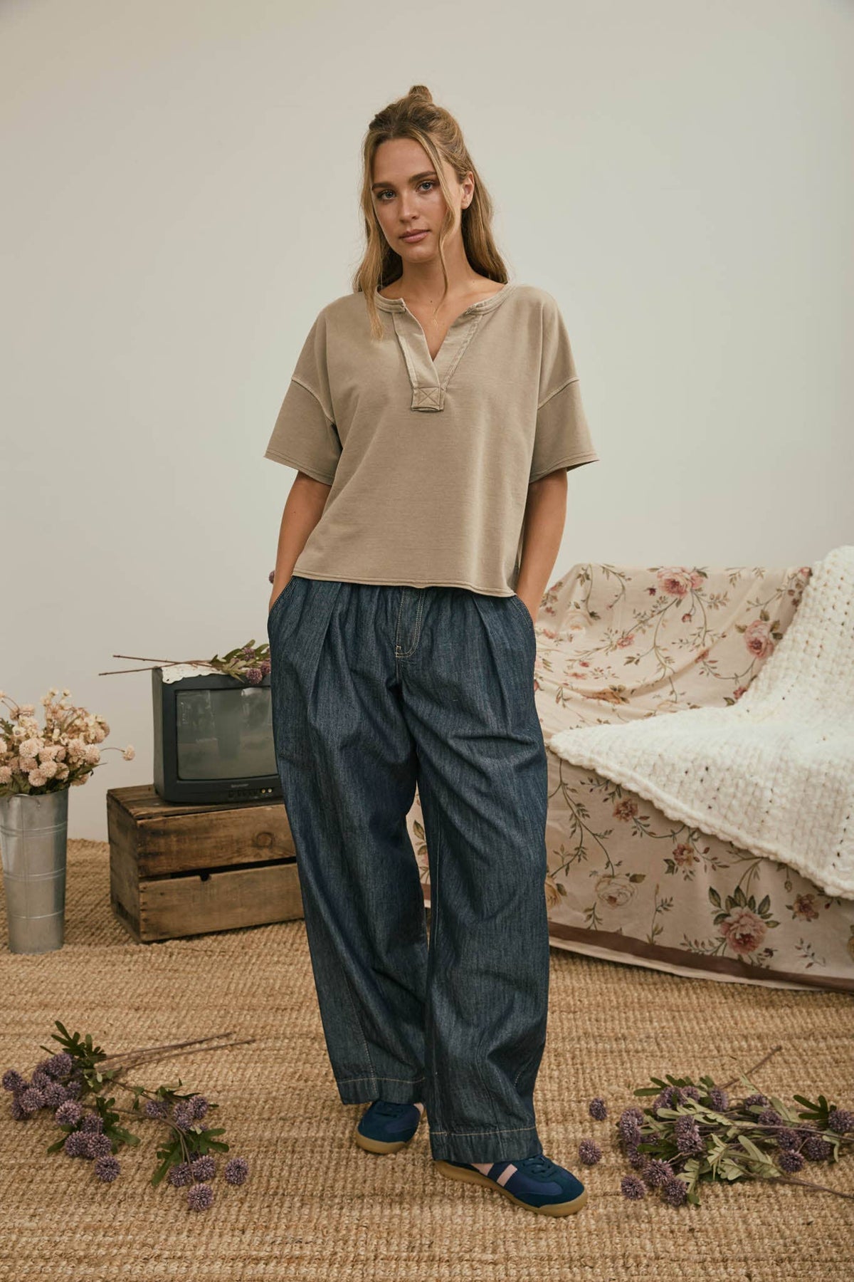 The Cure Raw Edge Top - Brown