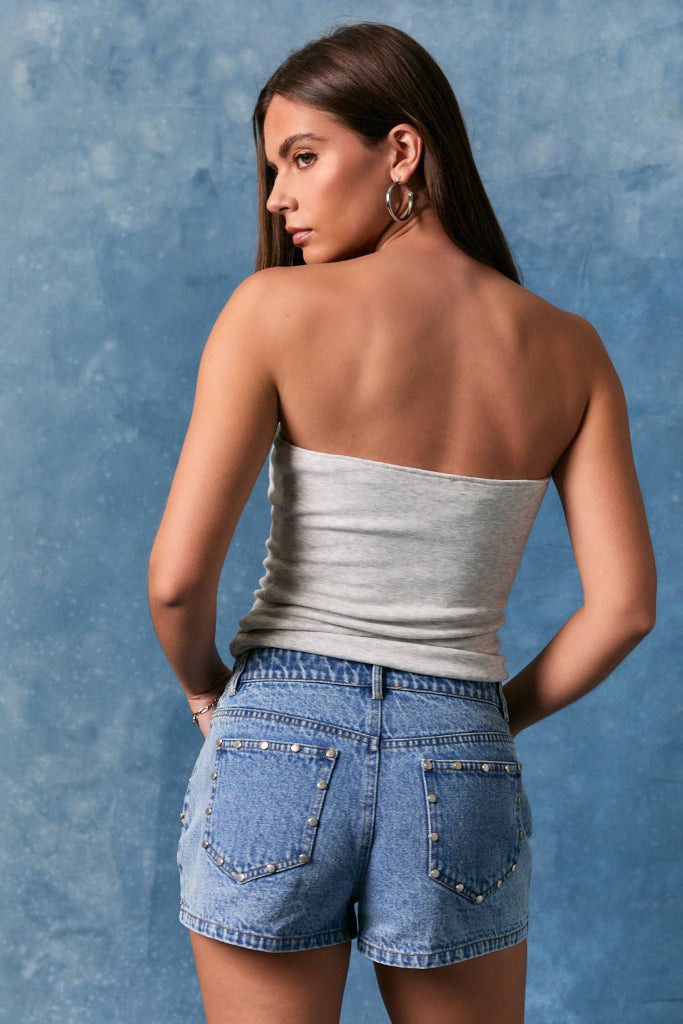 American Honey USA Tube Top - Light Grey