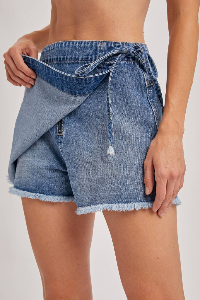 Nothing New Wrap Skort - Denim