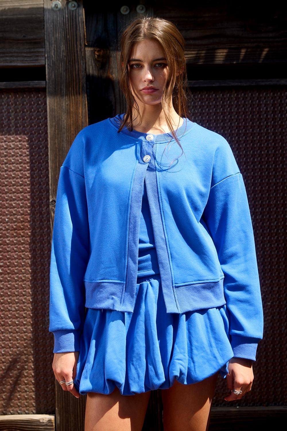Contain Love Cardigan - Royal Blue