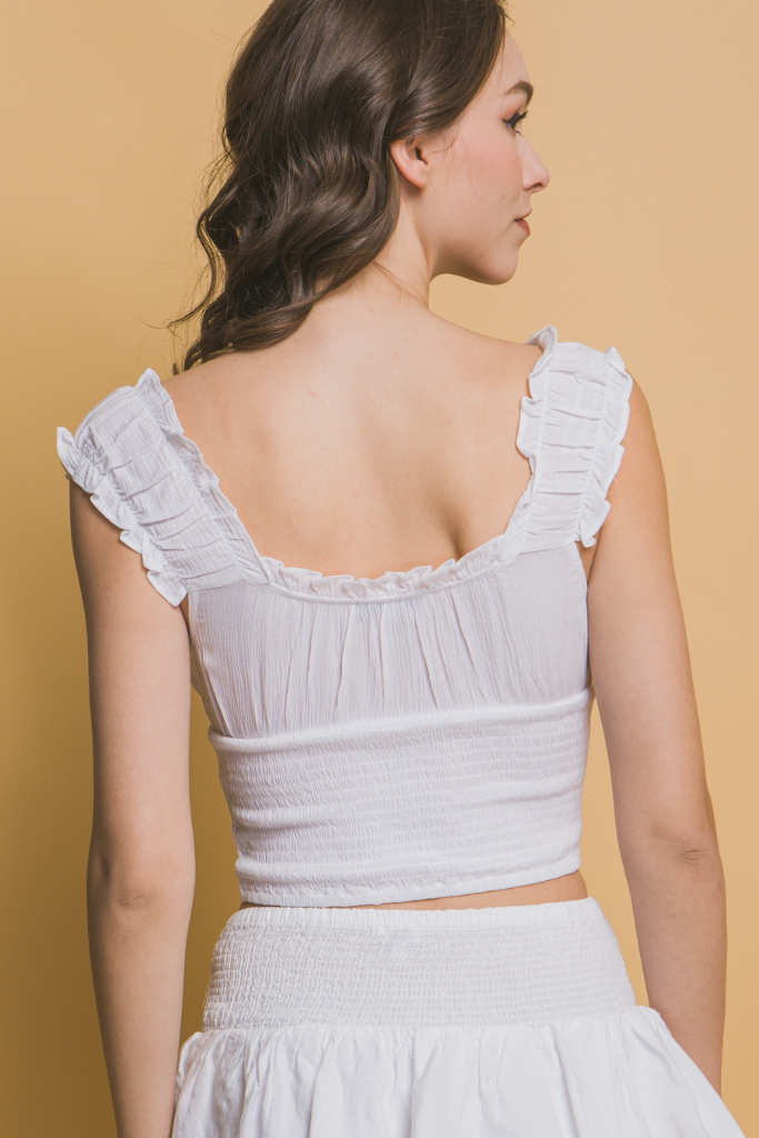 Ordinary Ruffle Tank Top - White