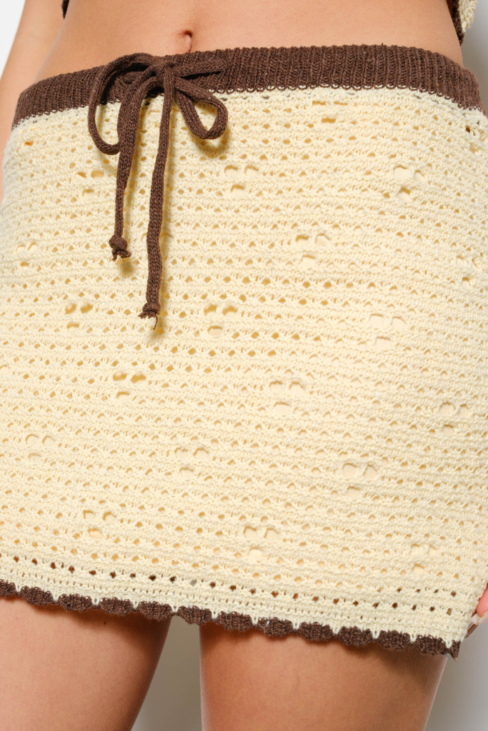 Chit Chat Crochet Skirt - Light Yellow