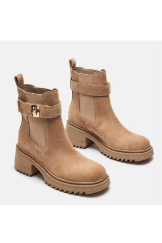 Steve Madden Gates Booties- Taupe Suede