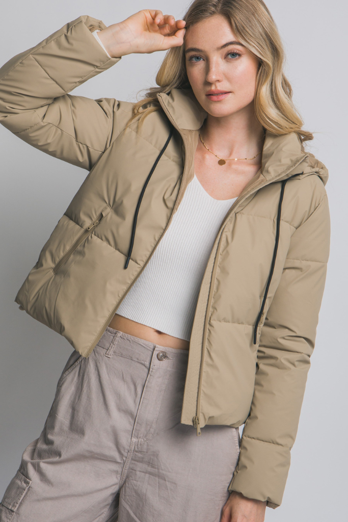 Love Pulse Puffer Jacket - Khaki