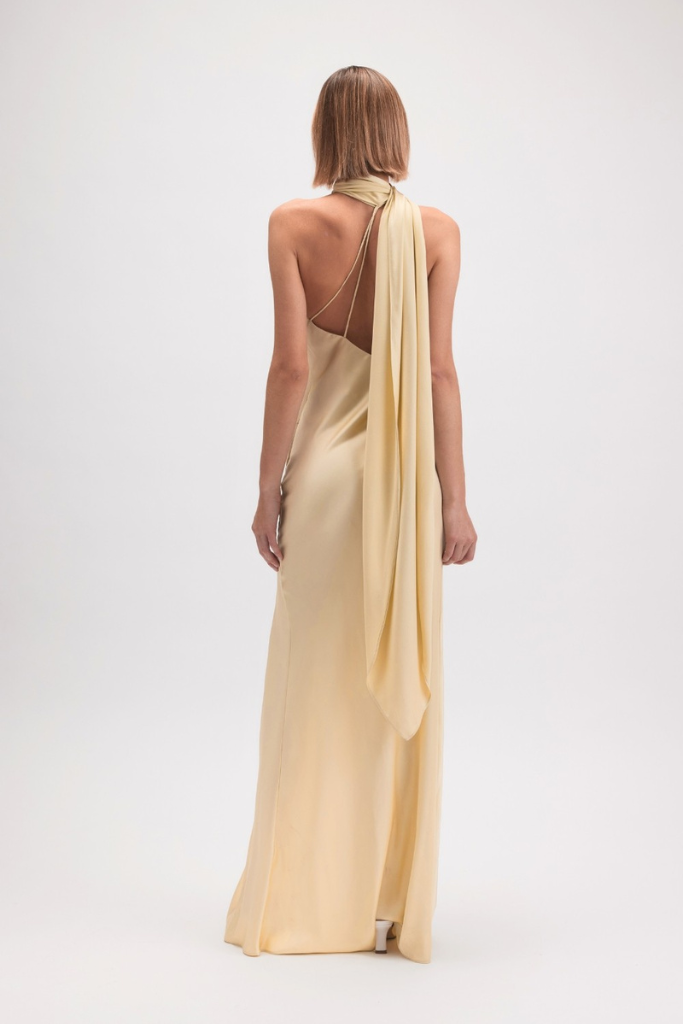 Alex Halter Maxi Dress - Pale Yellow