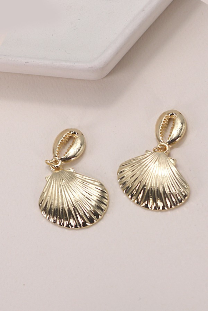 Puka Shell Shine Earring - Gold
