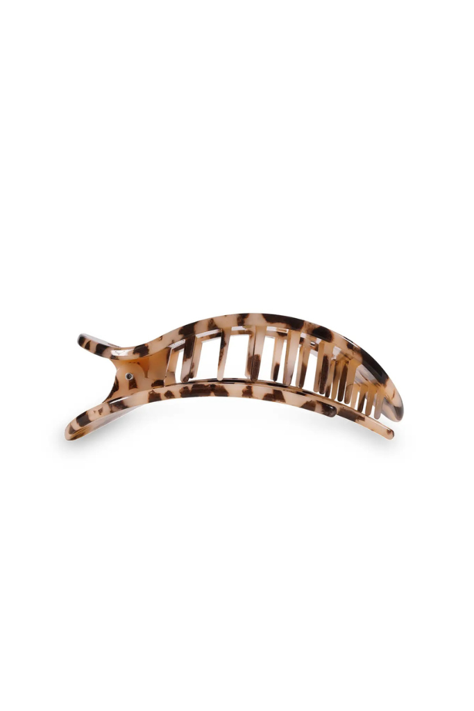 Teletie Flat Round Medium Clip - Blonde Tortoise