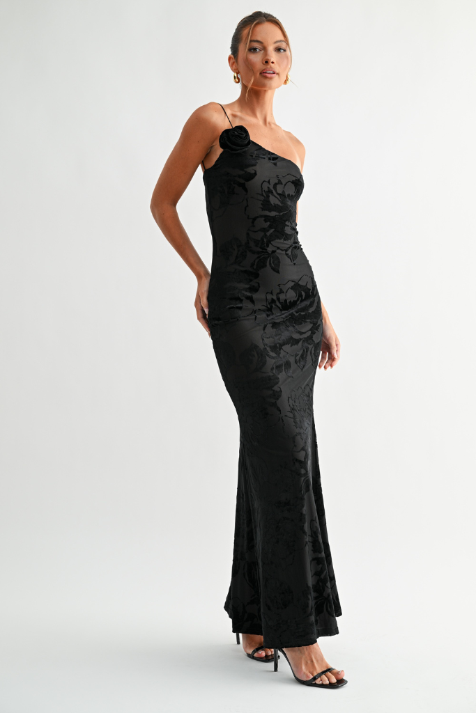 Maxwell Velvet Maxi Dress - Black
