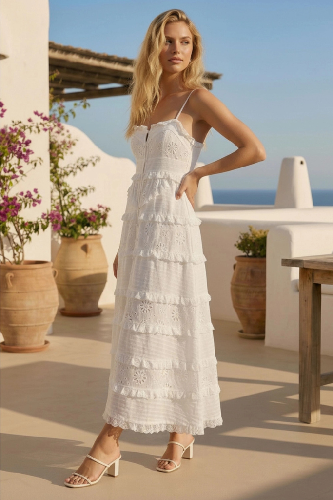 Summerlyn Eyelet Maxi Dress - White