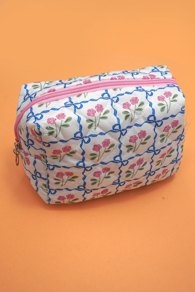 Delphine Make Up Bag - Blue Bows