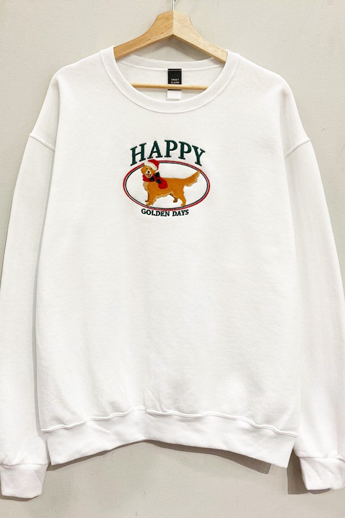 Happy Golden Days Sweatshirt - White