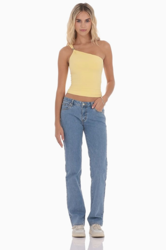 Willa Low Rise Straight Jeans- Medium Wash
