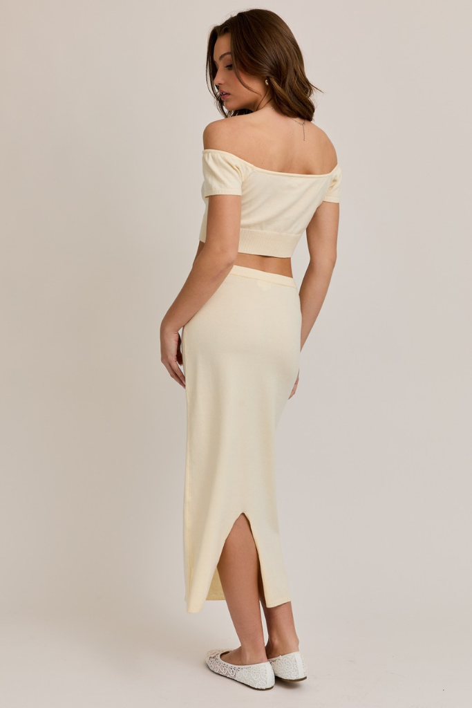 Yearning Love Maxi Skirt -Cream