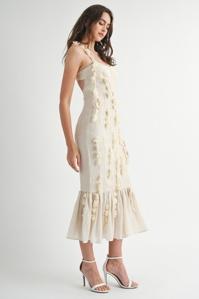Warm Glow Midi Dress - Cream