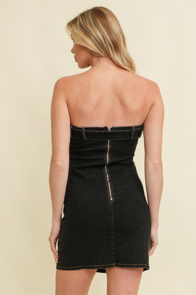 Diya Denim Dress - Black