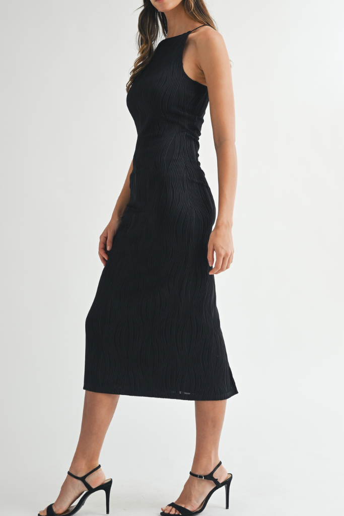 Say Something Midi Dress - Black