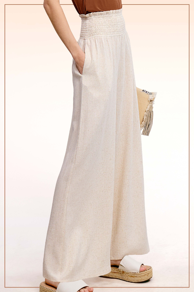 Not Over You Wide Leg Pants - Natural