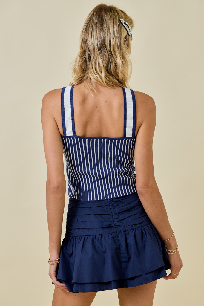 My Element Crop Top – Navy/White