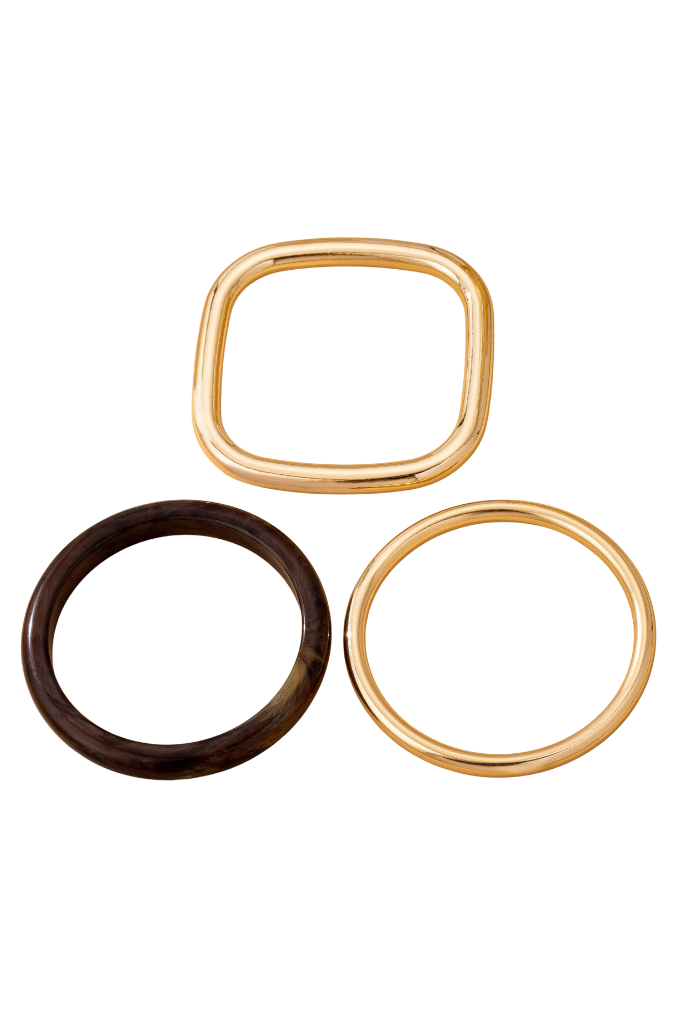 Natural Element Bangle Trio Set - Gold