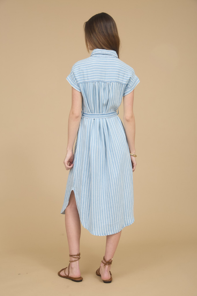 Keepsake Striped Midi Dress - Blue/White