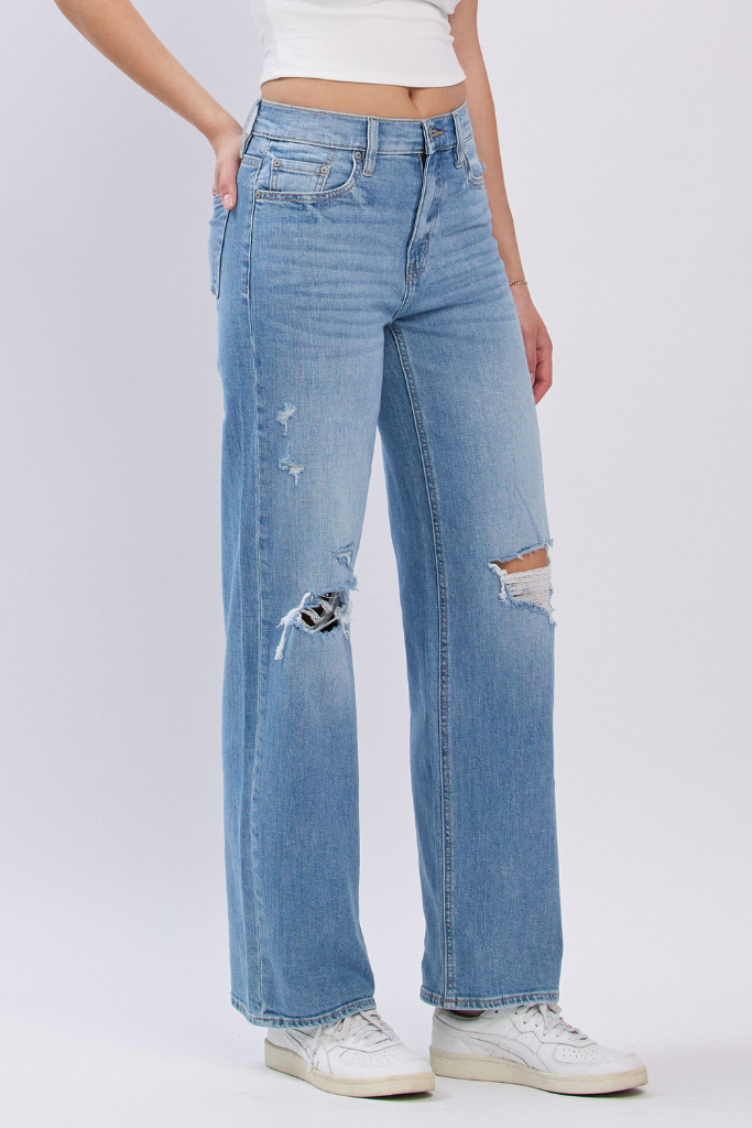 Ryder High Rise Straight Leg Jeans - Medium Wash