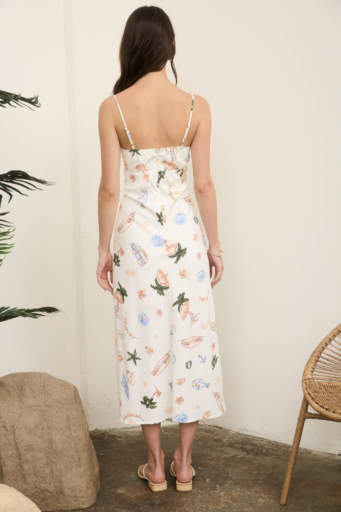 Ally Summer Midi Dress - Cream