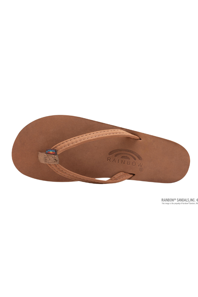 Rainbow Premier Leather Single Layer Narrow Strap - Redwood