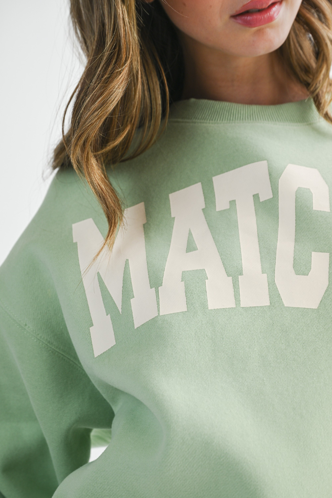 Matcha Graphic Sweatshirt - Matcha Green