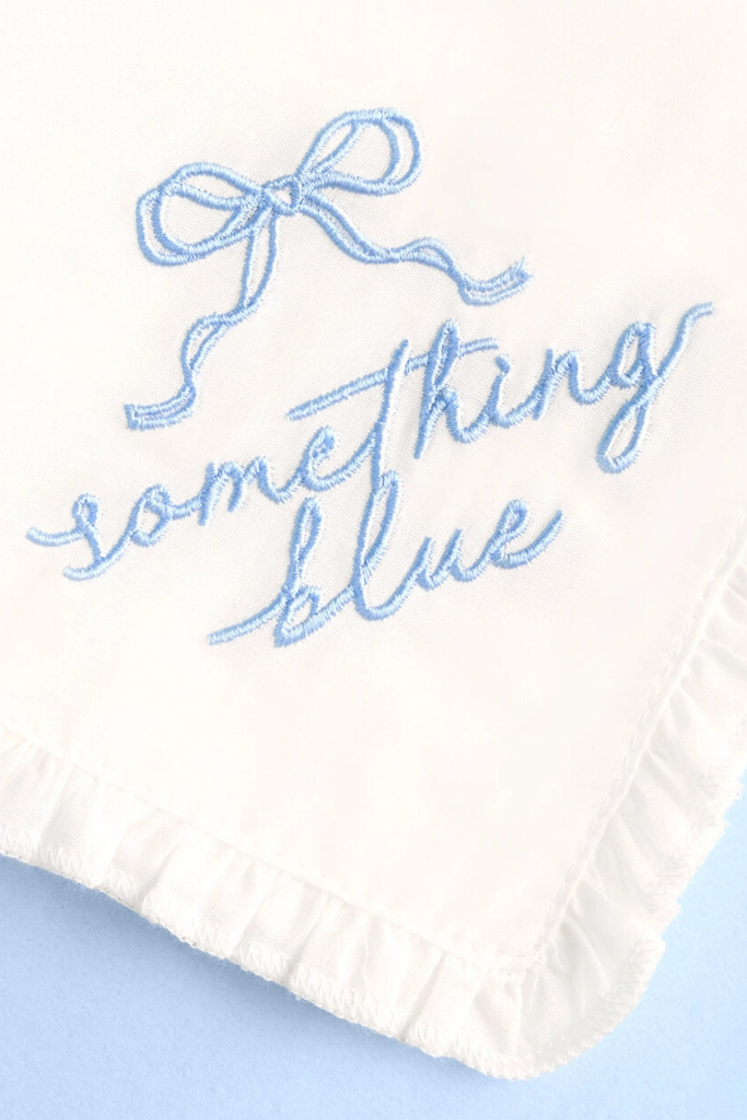 Something Blue Handkerchief - White