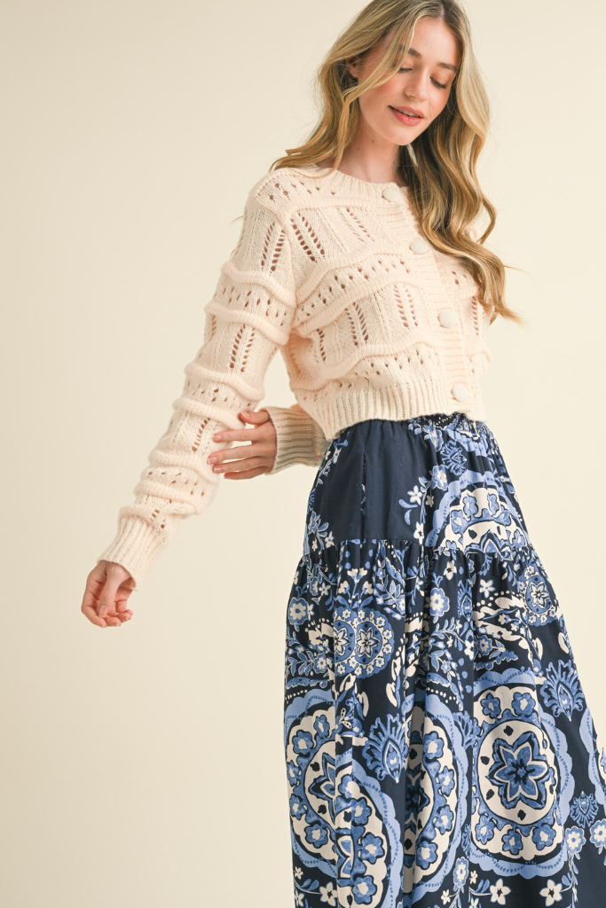 Easy On Me Cropped Cardigan  - Ivory