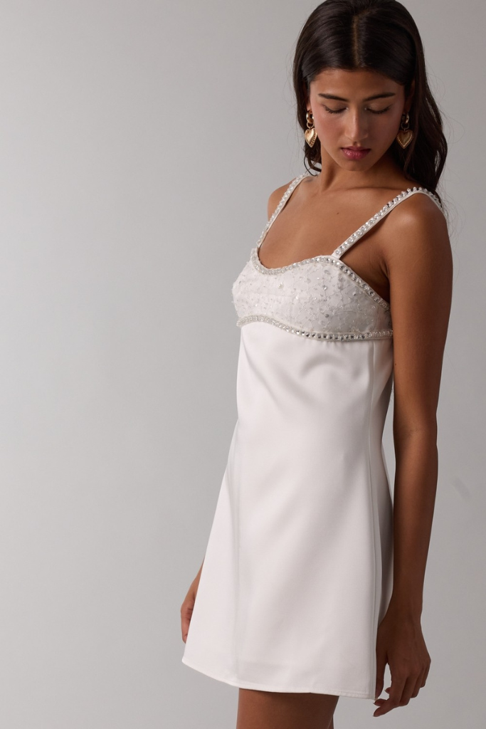 Ambrosia Jeweled Dress - White