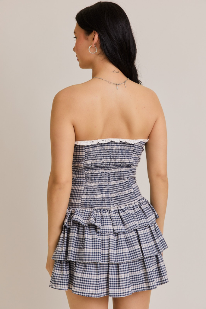 Touch Down Skirt - Navy/White
