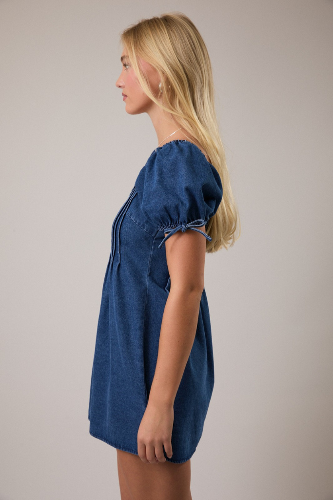 Hey Babe Mini Dress - Dark Denim